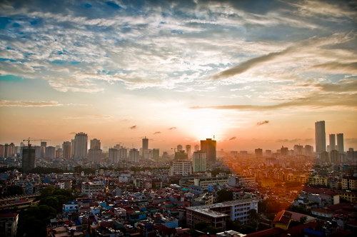 Ho Chi Minh view from airplane