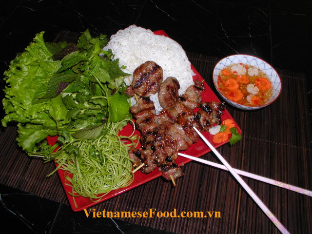 Grilled Pork with  Rice Vermicelli (Bún Chả)