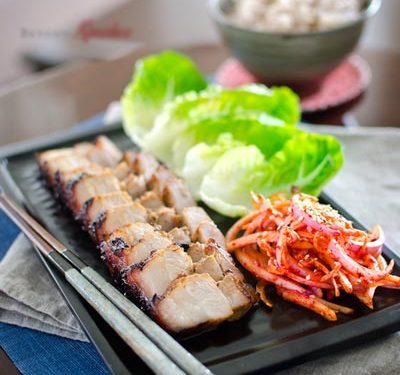 Grilled Pork Belly in Korean Style Recipe (Ba Chỉ Nướng Kiểu Hàn)