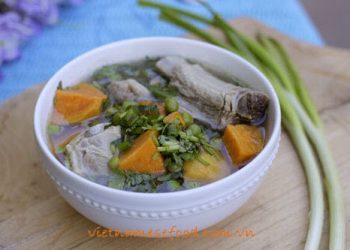 Pork Chop Soup with Pumpkin Recipe (Canh Sườn Non Bí Đỏ)