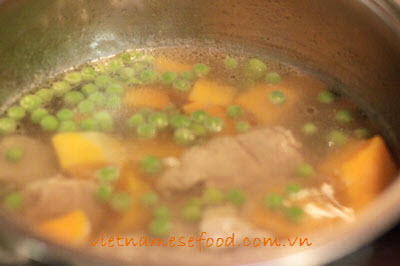 Pork Chop Soup with Pumpkin Recipe (Canh Sườn Non Bí Đỏ)