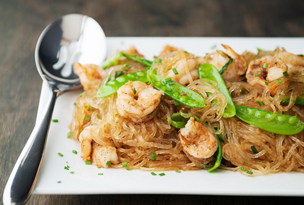 Stir-fried Clear Cassava Noodle with Shrimps (Miến Xào Tôm)