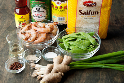 Stir-fried Clear Cassava Noodle with Shrimps (Miến Xào Tôm)