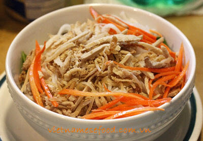 Vermicelli with Pork Skin and Roasted Rice Recipe (Bún Bì)