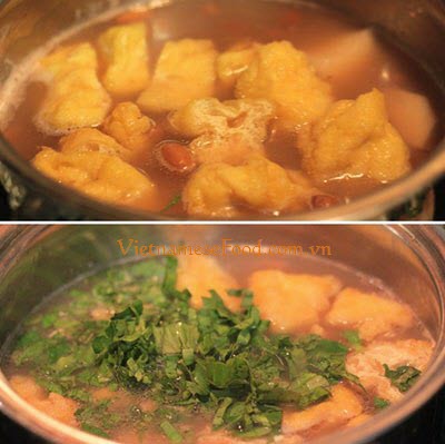 Vietnamese Taro Soup with Peanut and Tofu (Canh Khoai Sọ Nấu Lạc và Đậu Phụ)