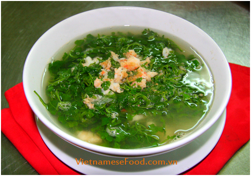 Watercress Soup with Grinded Prawn Recipe (Canh Cải Xoong Tôm Tươi)